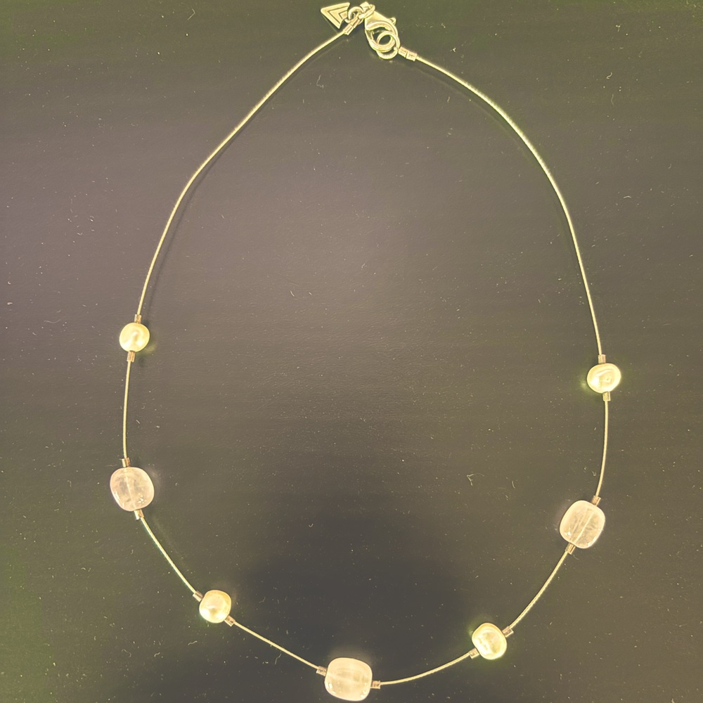 Rose quartz choker